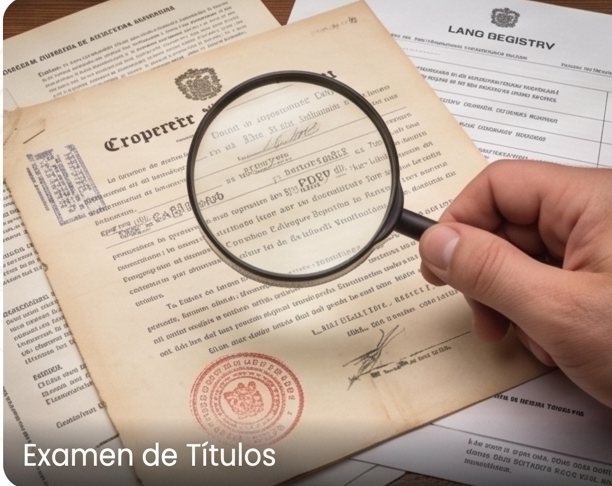 Estudio y examen de títulos